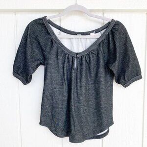 Urban Outfitters BDG Grey Button Tee Cotton Blend Women's Size Small S